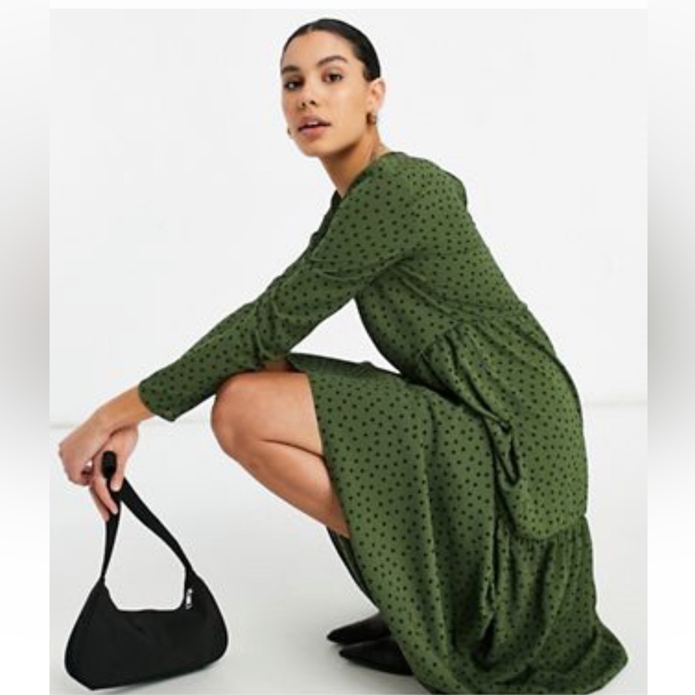 ASOS Design Polkadot modest maxi dress 6 tall.